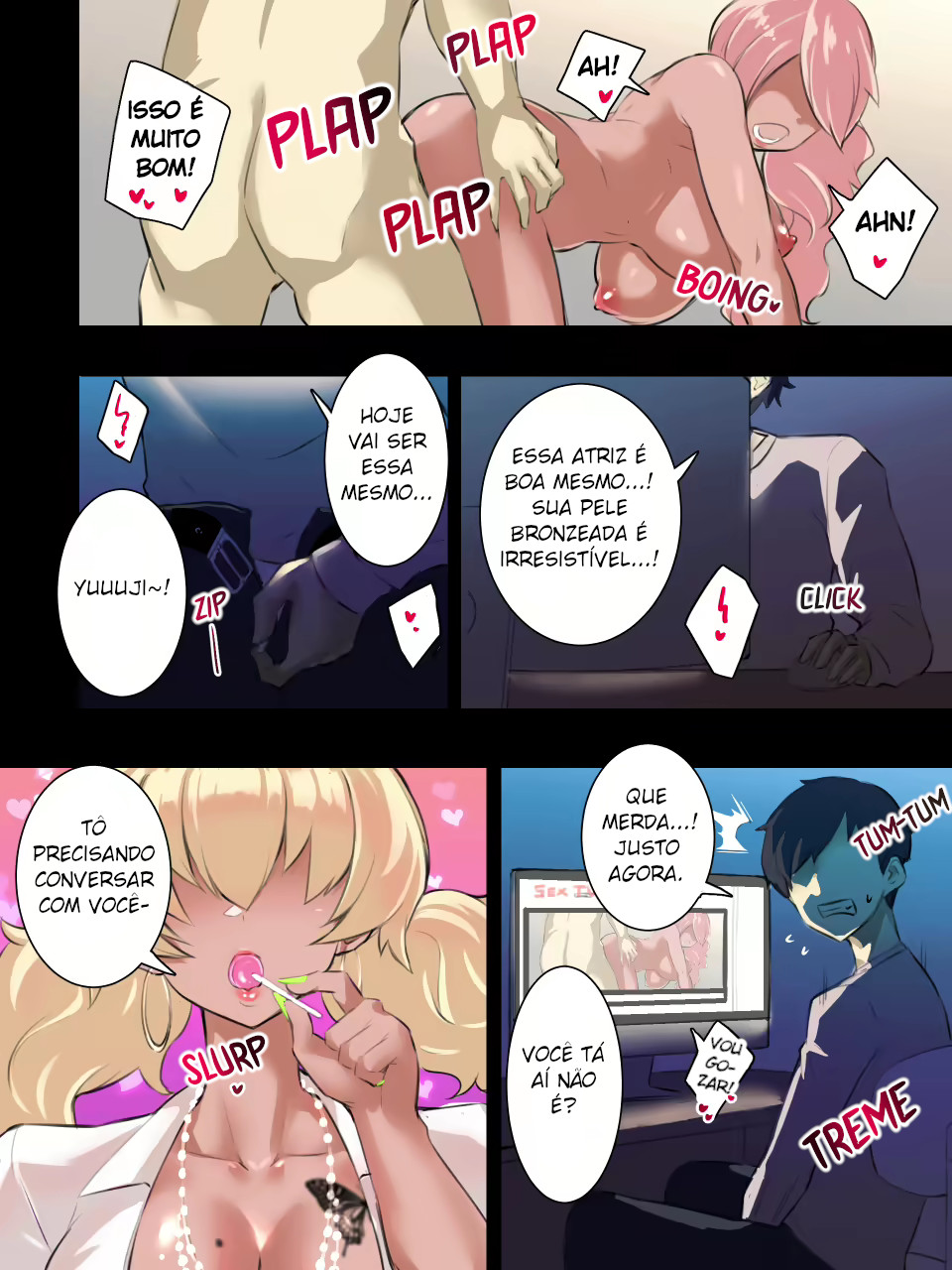 Irmã mais velha gyaru com um namorado, é fissurada no pau do seu irmão mais novo!