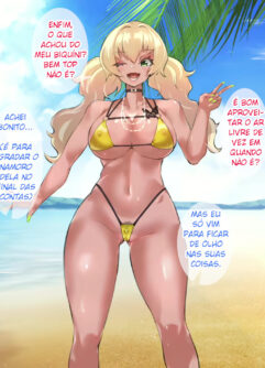 Irmã mais velha gyaru com um namorado, é fissurada no pau do seu irmão mais novo! - Foto 40